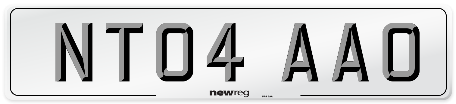 NT04 AAO Number Plate from New Reg